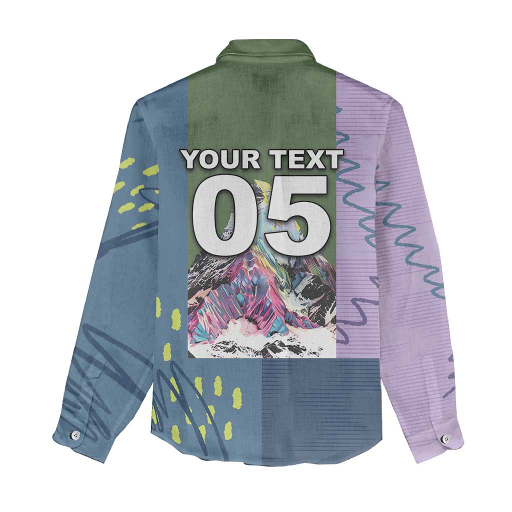 Custom Climbing Women Casual Shirt Mountain Art Retro Style