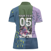Custom Climbing Women Polo Shirt Mountain Art Retro Style