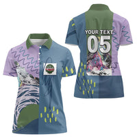 Custom Climbing Women Polo Shirt Mountain Art Retro Style