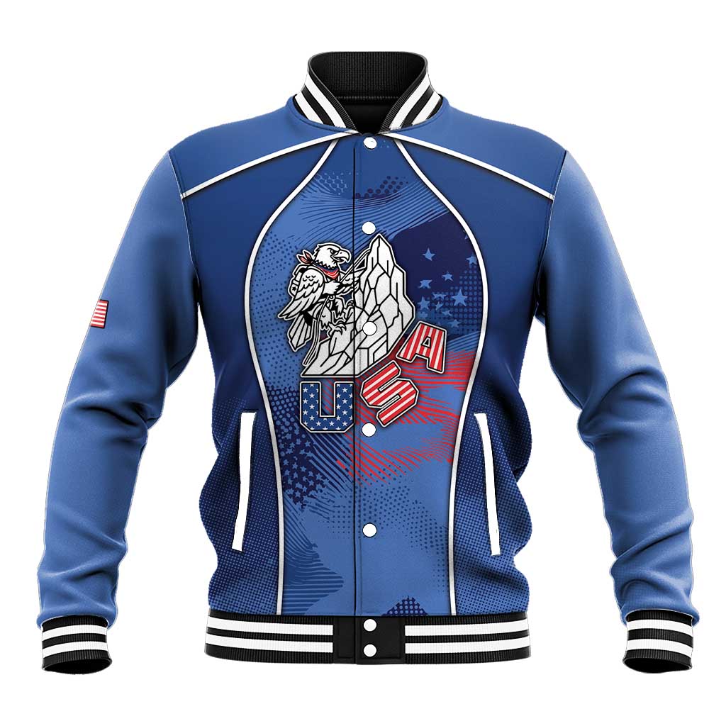 Custom USA Climbing Baseball Jacket American Eagle Climber