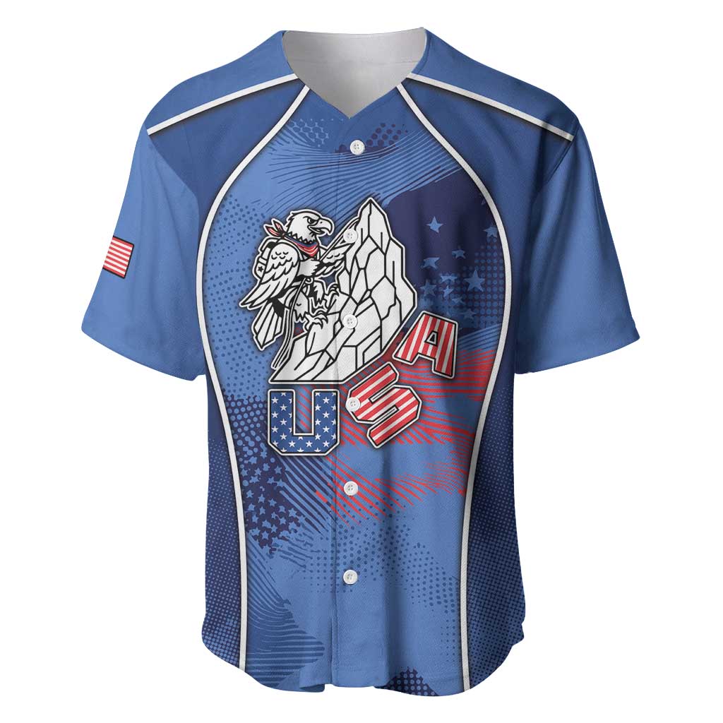 Custom USA Climbing Baseball Jersey American Eagle Climber