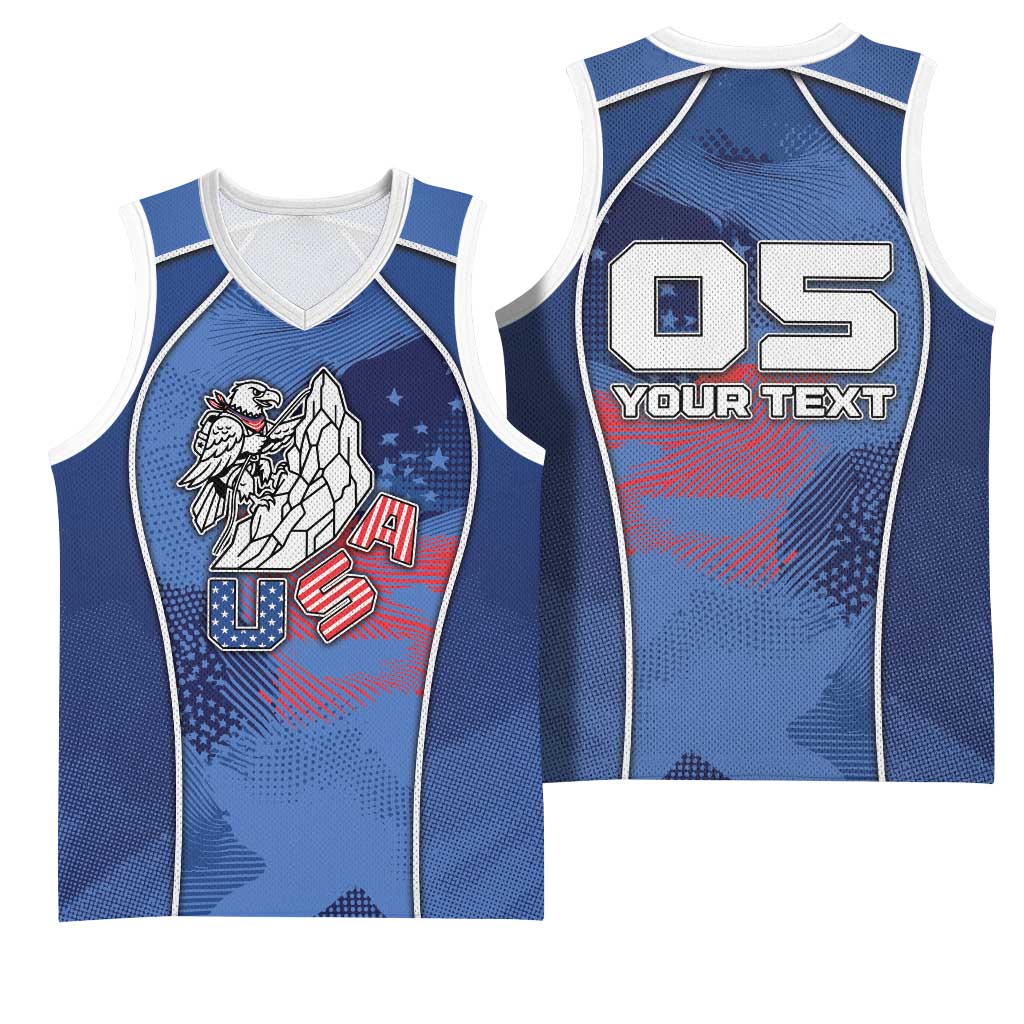 Custom USA Climbing Basketball Jersey American Eagle Climber