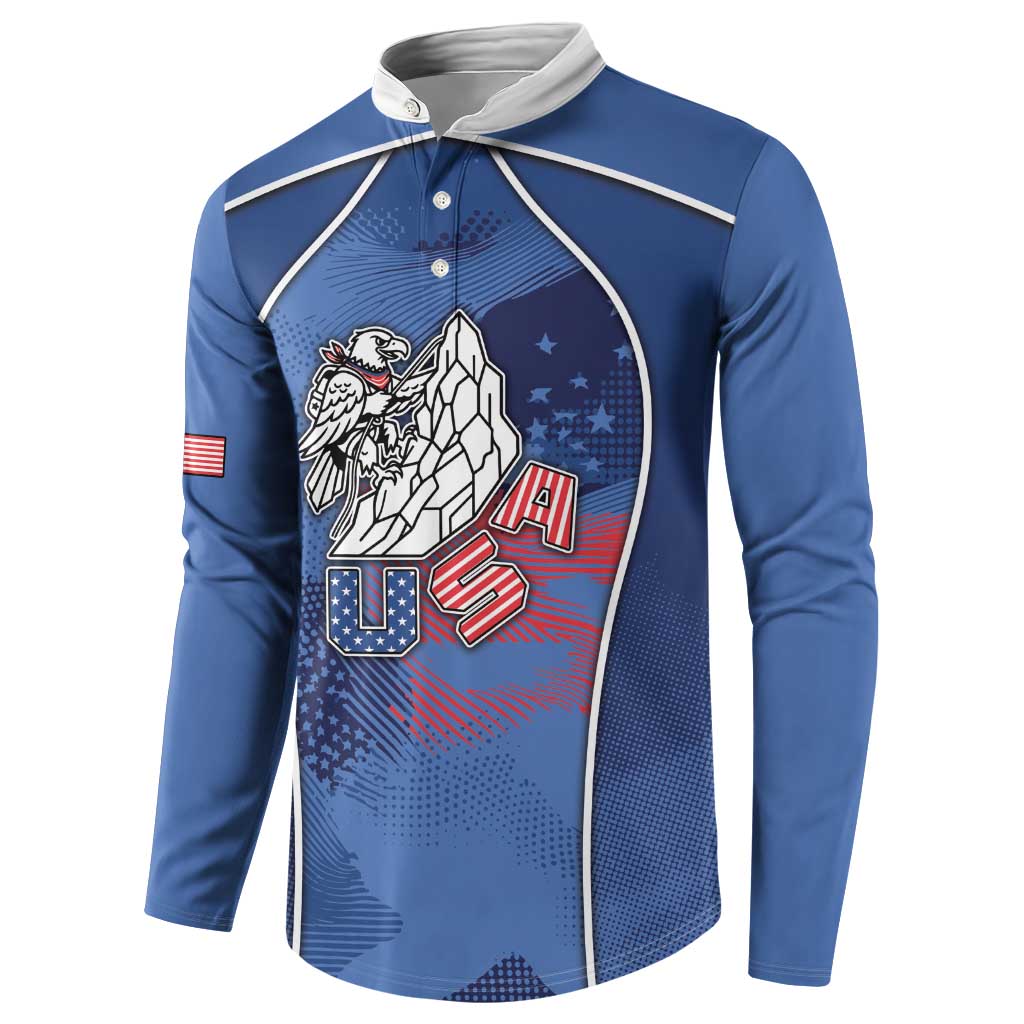 Custom USA Climbing Button Sweatshirt American Eagle Climber