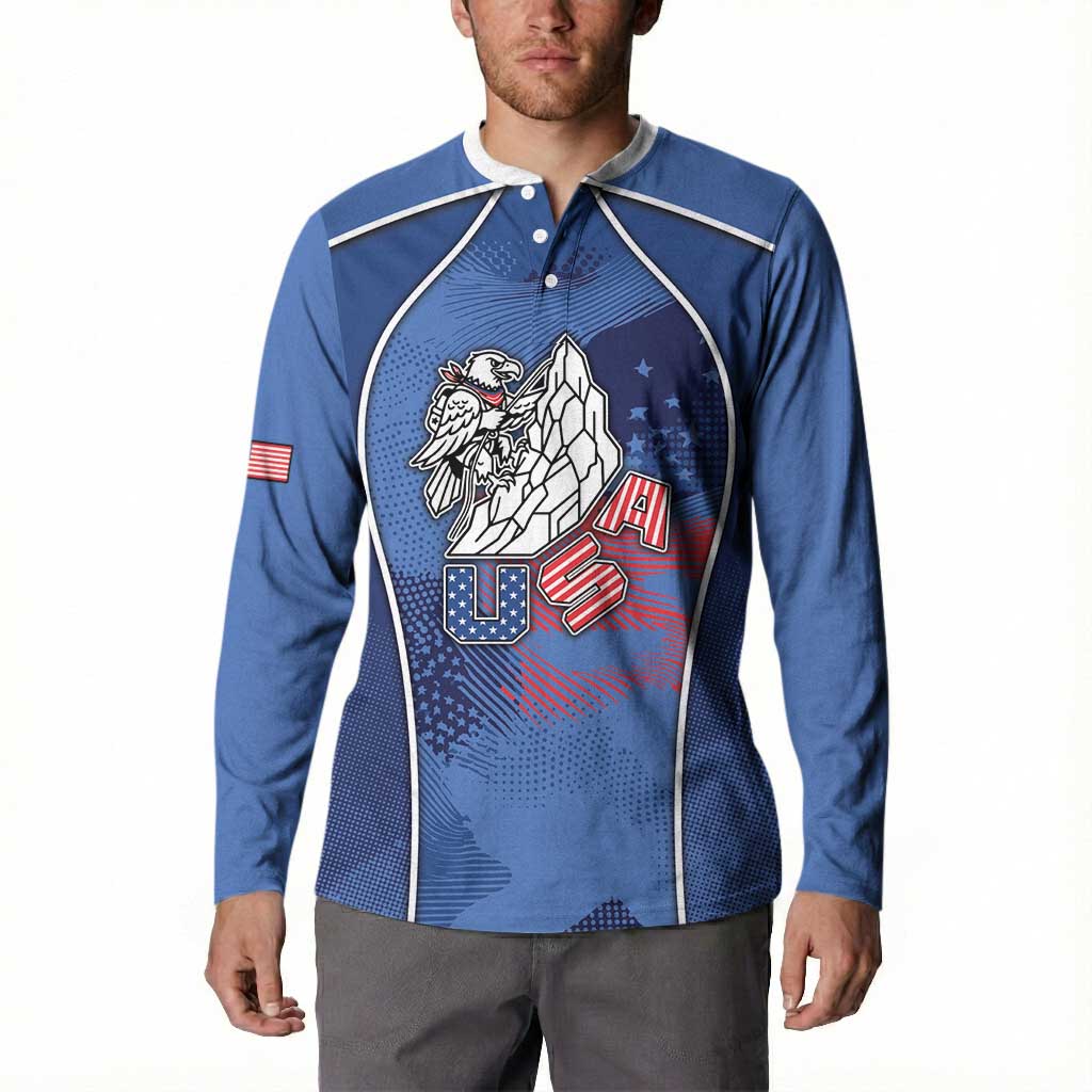 Custom USA Climbing Button Sweatshirt American Eagle Climber