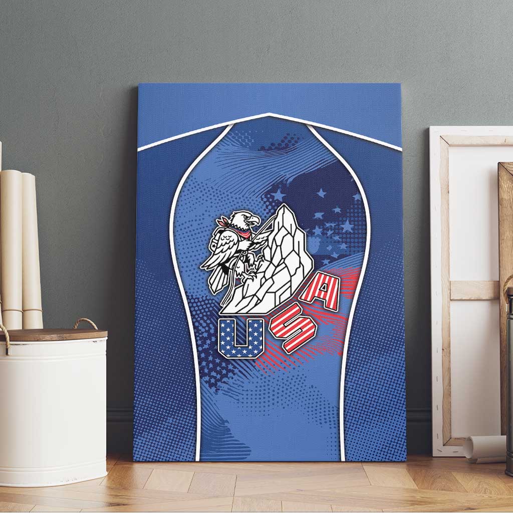 USA Climbing Canvas Wall Art American Eagle Climber