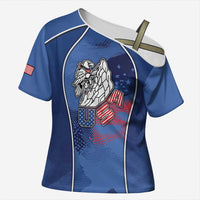 Custom USA Climbing Cross Shoulder Shirt American Eagle Climber