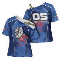 Custom USA Climbing Cross Shoulder Shirt American Eagle Climber