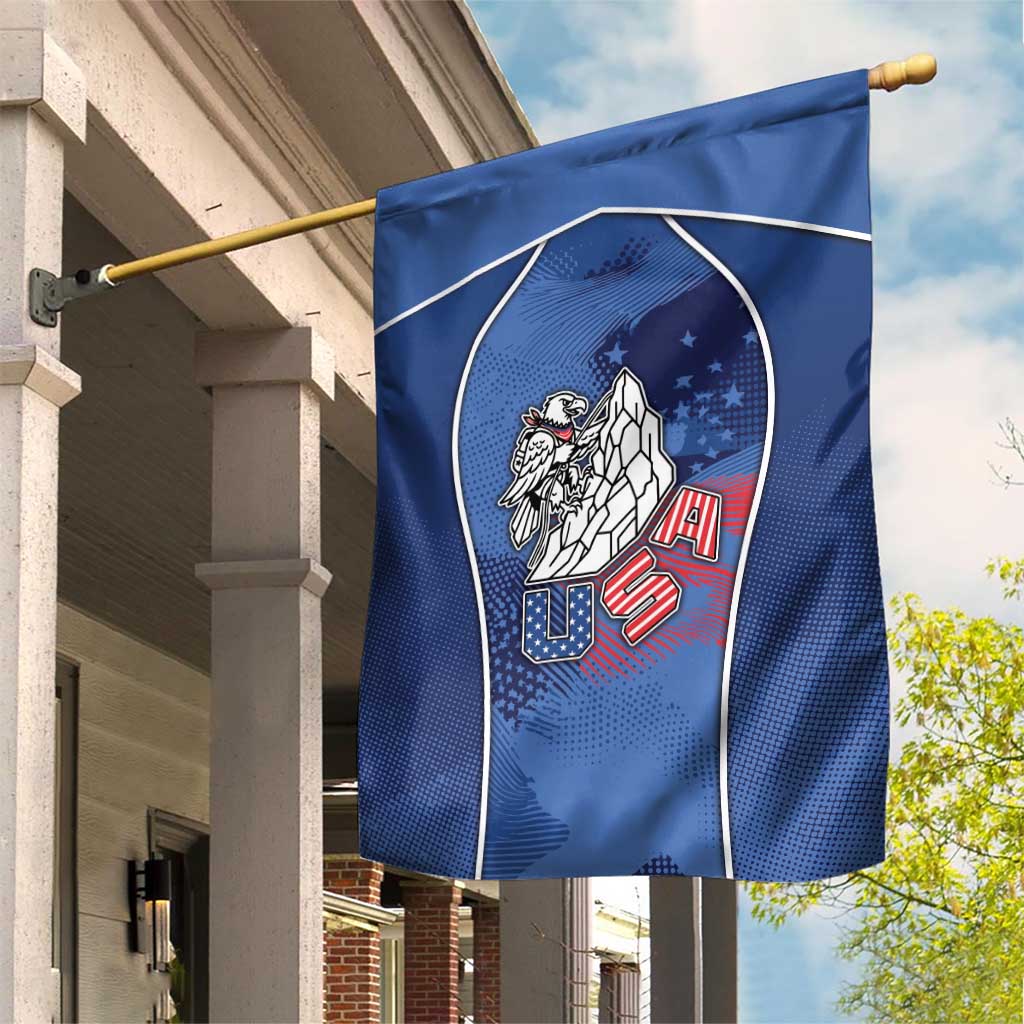USA Climbing Garden Flag American Eagle Climber