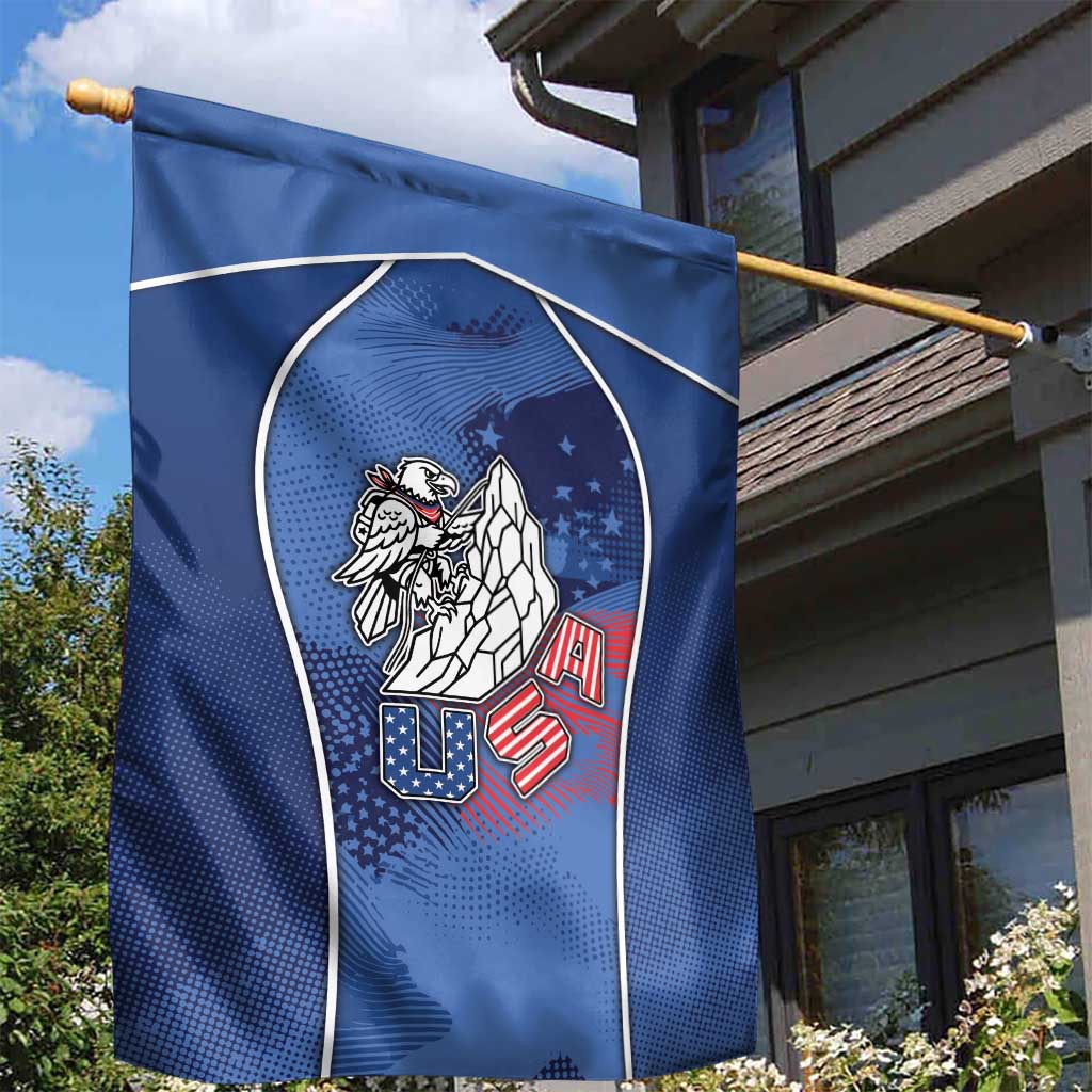 USA Climbing Garden Flag American Eagle Climber