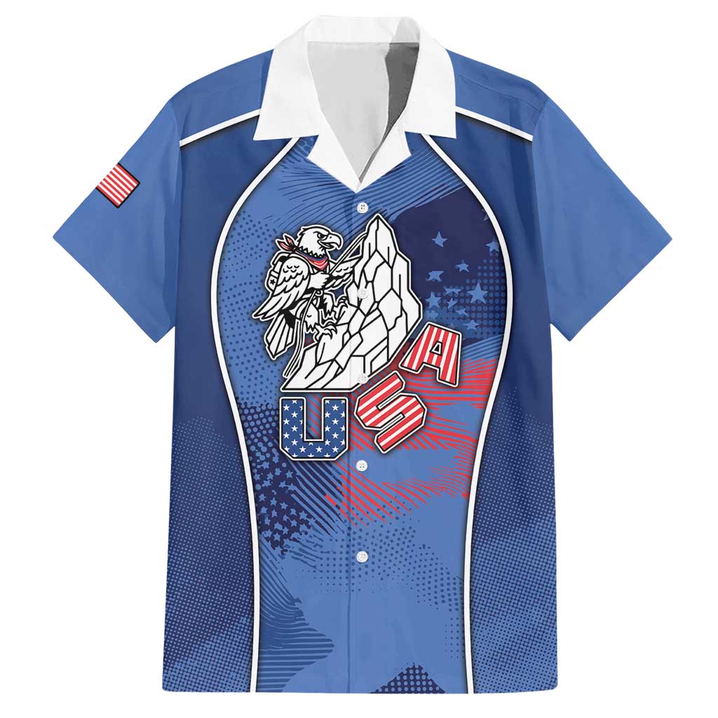 Custom USA Climbing Hawaiian Shirt American Eagle Climber