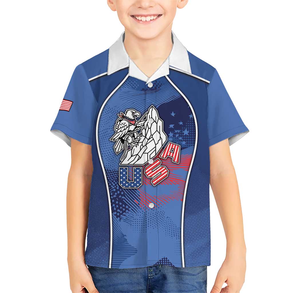 Custom USA Climbing Hawaiian Shirt American Eagle Climber