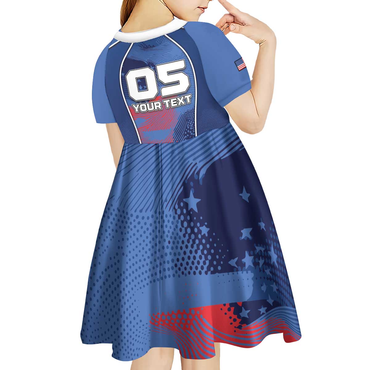 Custom USA Climbing Kid Short Sleeve Dress American Eagle Climber