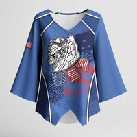 Custom USA Climbing Kimono Sleeve Blouse American Eagle Climber