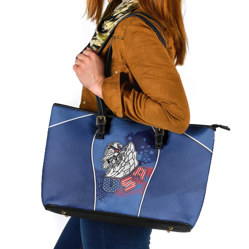 USA Climbing Leather Tote Bag American Eagle Climber