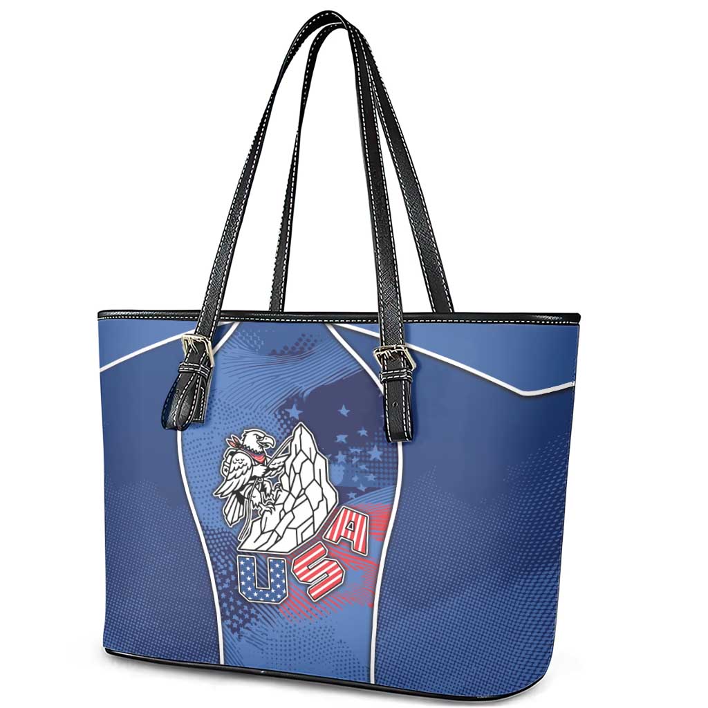 USA Climbing Leather Tote Bag American Eagle Climber
