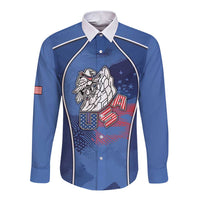 Custom USA Climbing Long Sleeve Button Shirt American Eagle Climber