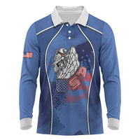 Custom USA Climbing Long Sleeve Polo Shirt American Eagle Climber