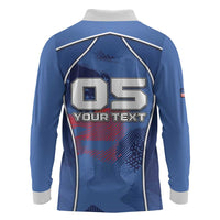 Custom USA Climbing Long Sleeve Polo Shirt American Eagle Climber