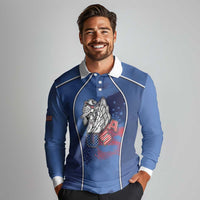 Custom USA Climbing Long Sleeve Polo Shirt American Eagle Climber