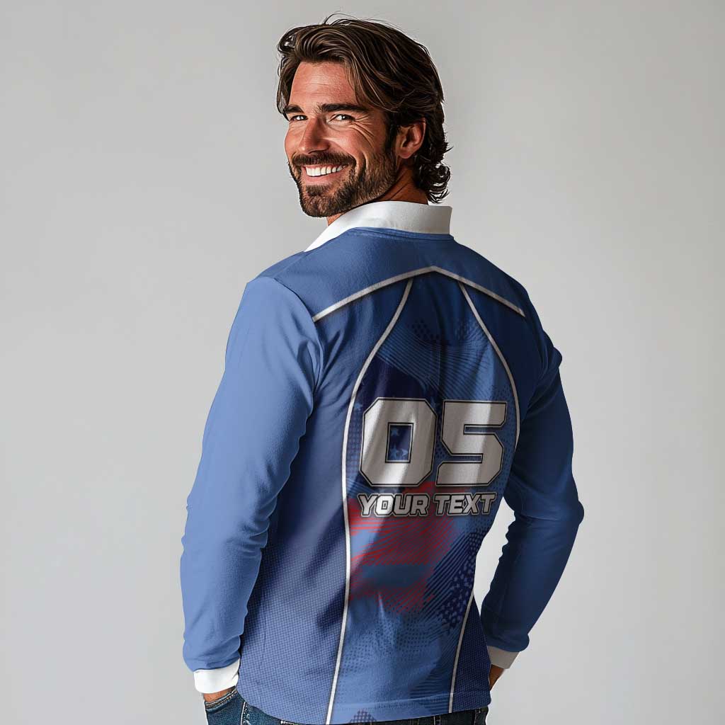 Custom USA Climbing Long Sleeve Polo Shirt American Eagle Climber