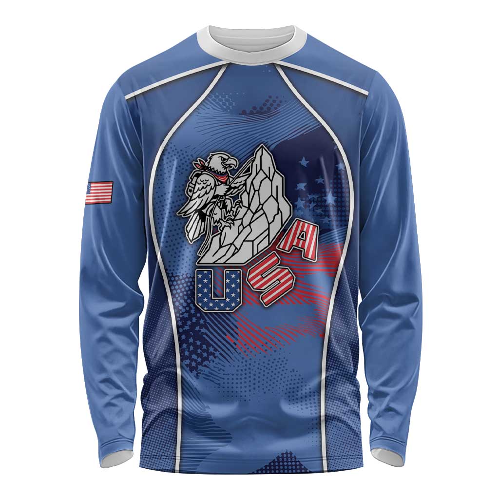 Custom USA Climbing Long Sleeve Shirt American Eagle Climber