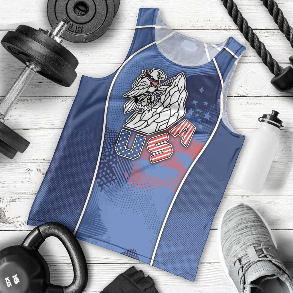 Custom USA Climbing Men Tank Top American Eagle Climber