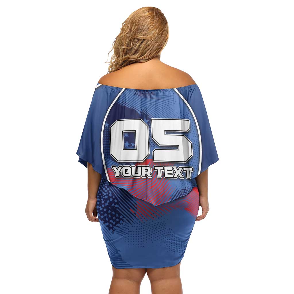 Custom USA Climbing Off Shoulder Short Dress American Eagle Climber