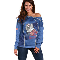 Custom USA Climbing Off Shoulder Sweater American Eagle Climber