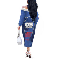 Custom USA Climbing Off The Shoulder Long Sleeve Dress American Eagle Climber