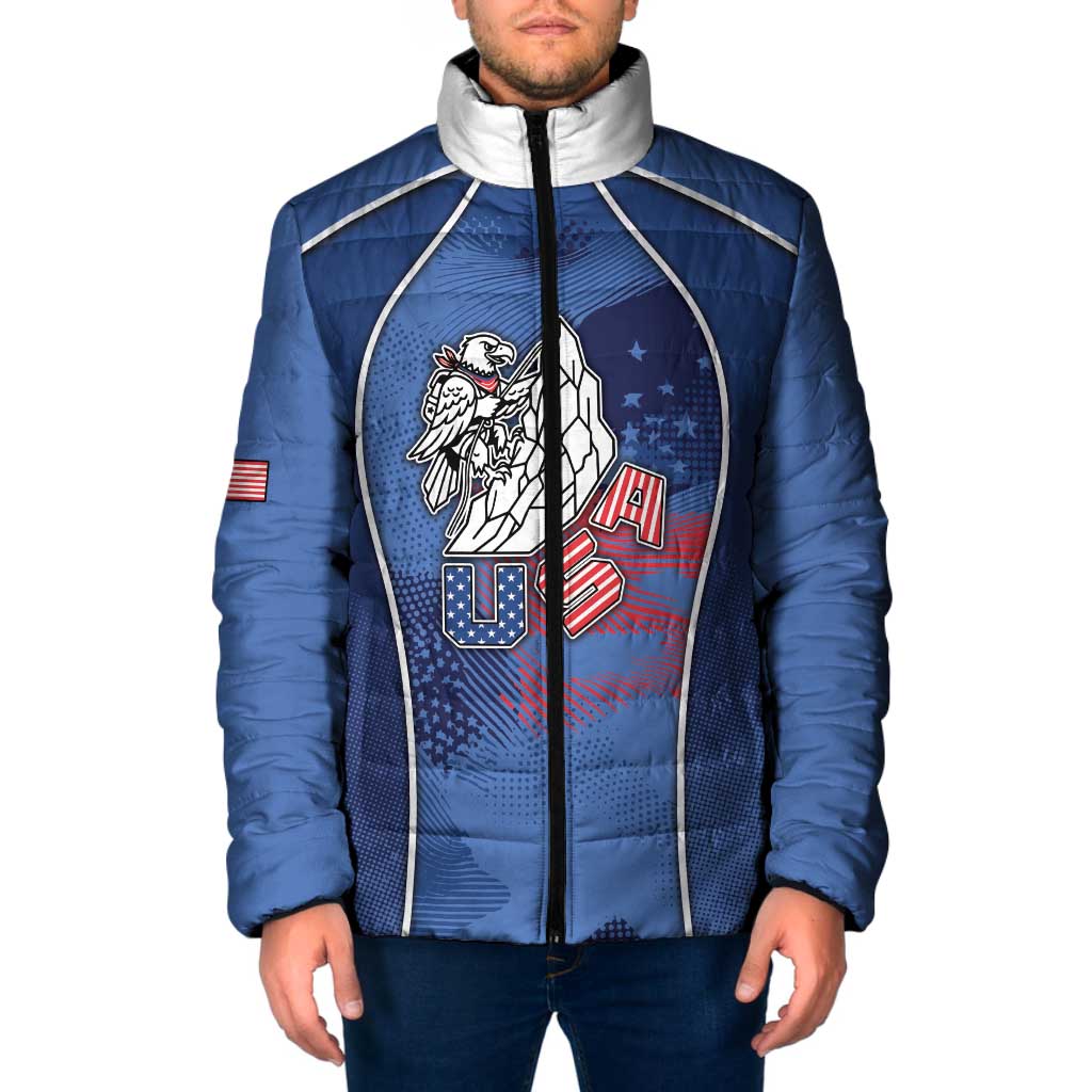 Custom USA Climbing Padded Jacket American Eagle Climber