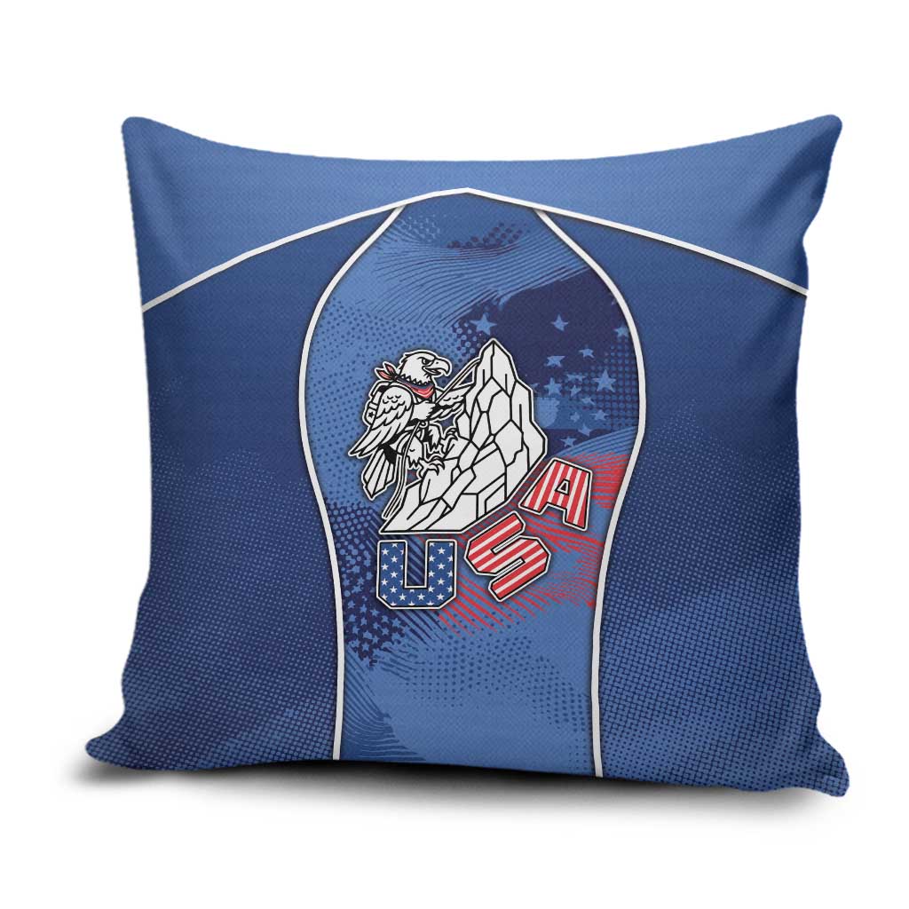 USA Climbing Pillow Cover American Eagle Climber
