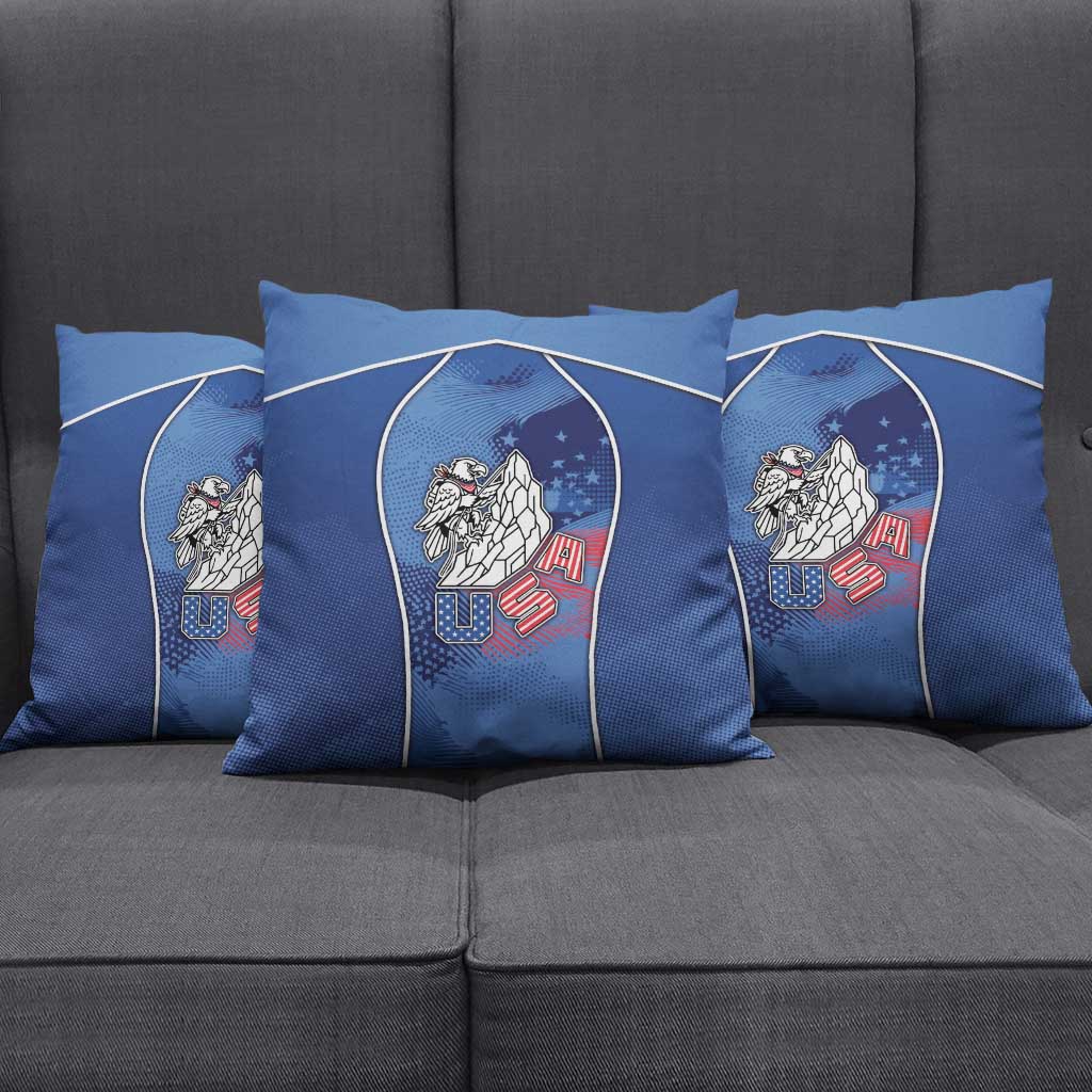 USA Climbing Pillow Cover American Eagle Climber