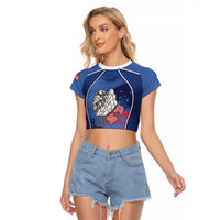 Custom USA Climbing Raglan Cropped T Shirt American Eagle Climber