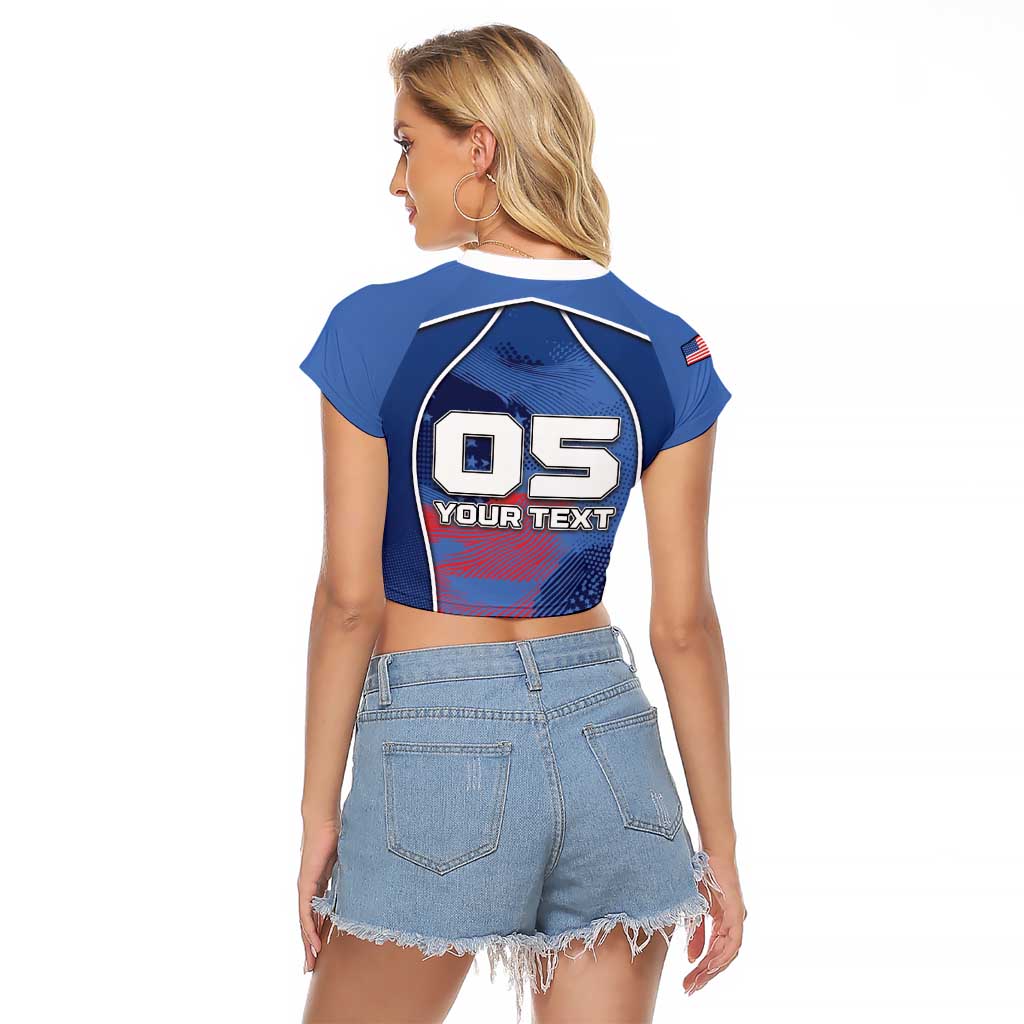 Custom USA Climbing Raglan Cropped T Shirt American Eagle Climber