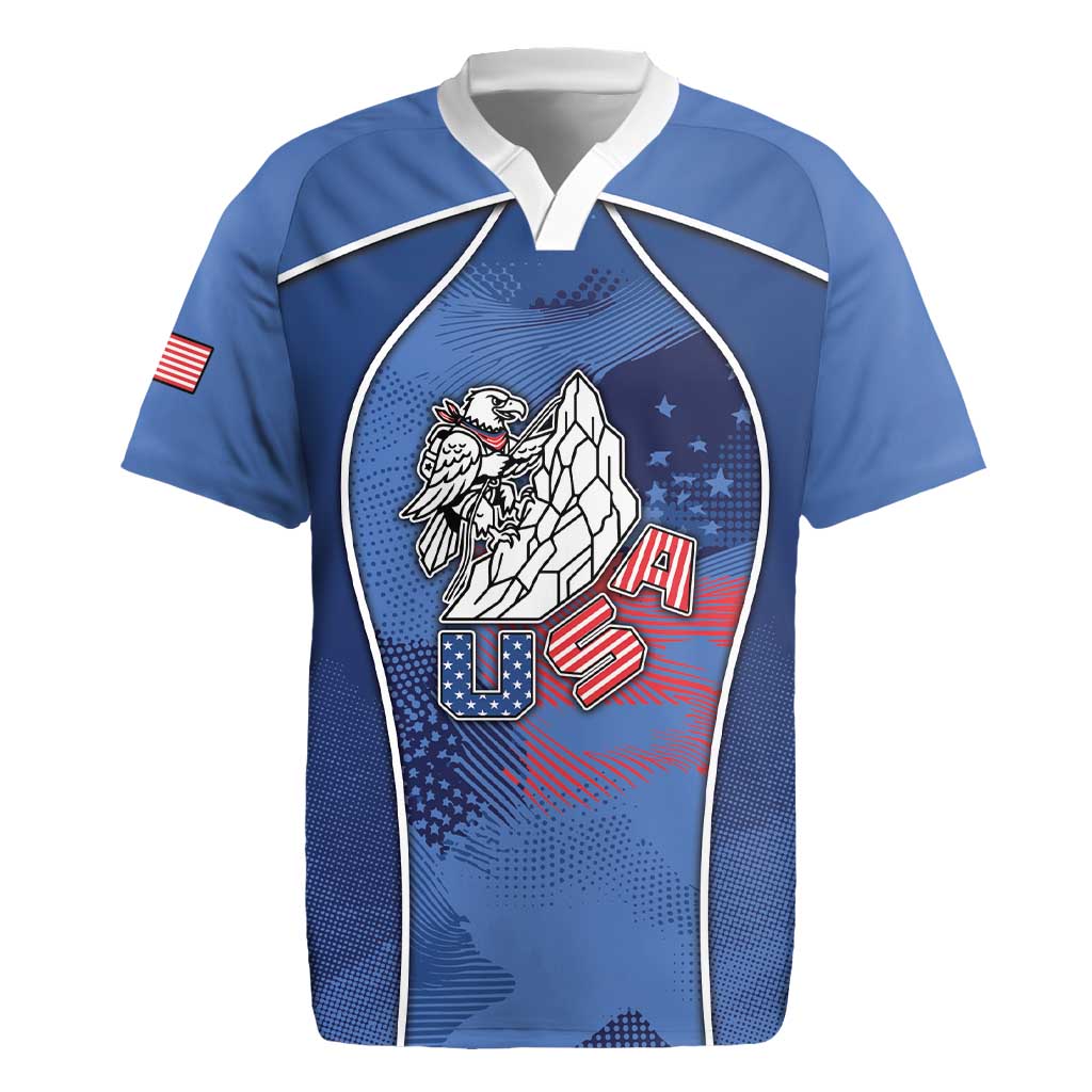 Custom USA Climbing Rugby Jersey American Eagle Climber