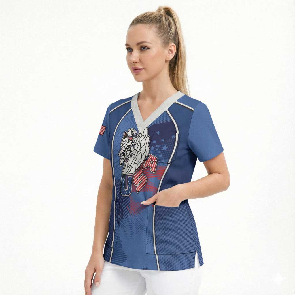 Custom USA Climbing Scrub Top American Eagle Climber