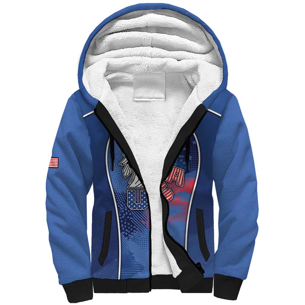Custom USA Climbing Sherpa Hoodie American Eagle Climber