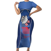 Custom USA Climbing Short Sleeve Bodycon Dress American Eagle Climber