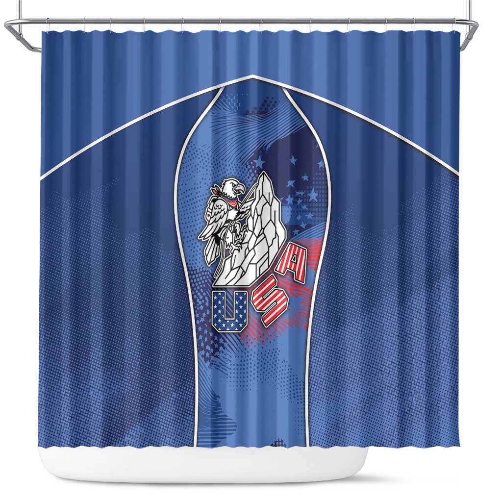USA Climbing Shower Curtain American Eagle Climber