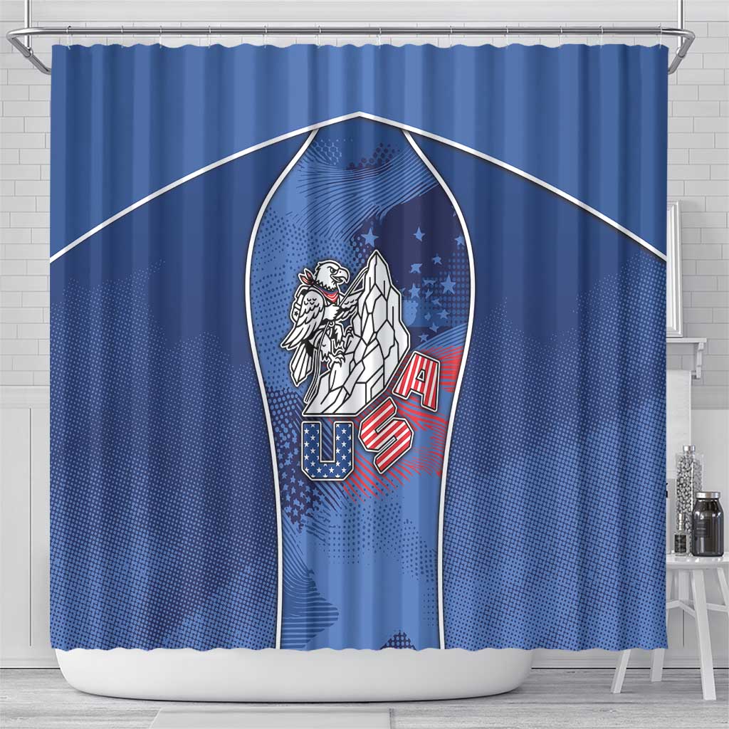 USA Climbing Shower Curtain American Eagle Climber