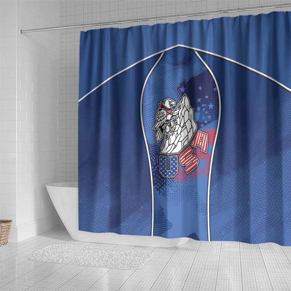 USA Climbing Shower Curtain American Eagle Climber