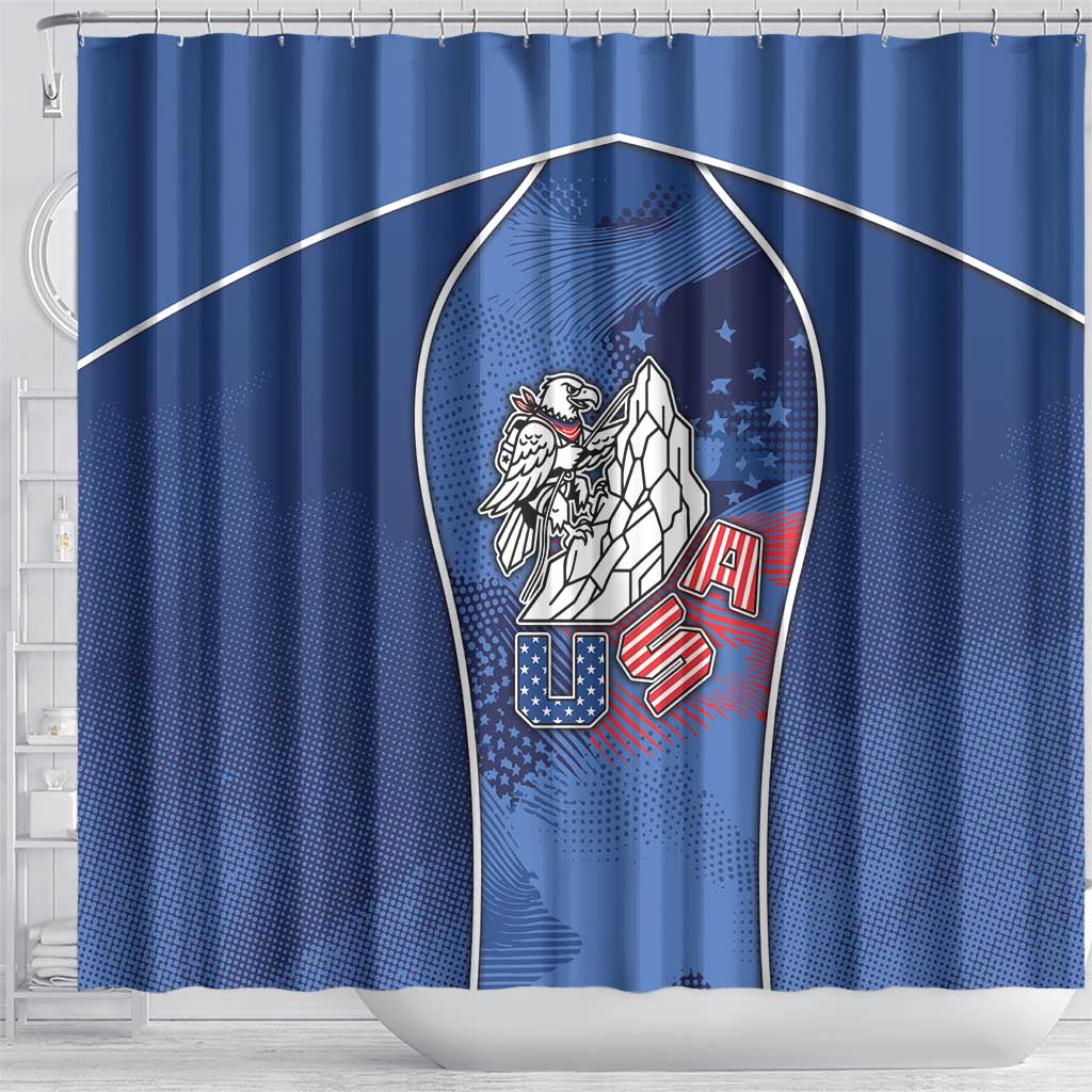 USA Climbing Shower Curtain American Eagle Climber