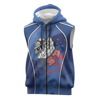 Custom USA Climbing Sleeveless Zip Hoodie American Eagle Climber