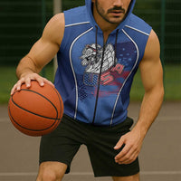 Custom USA Climbing Sleeveless Zip Hoodie American Eagle Climber