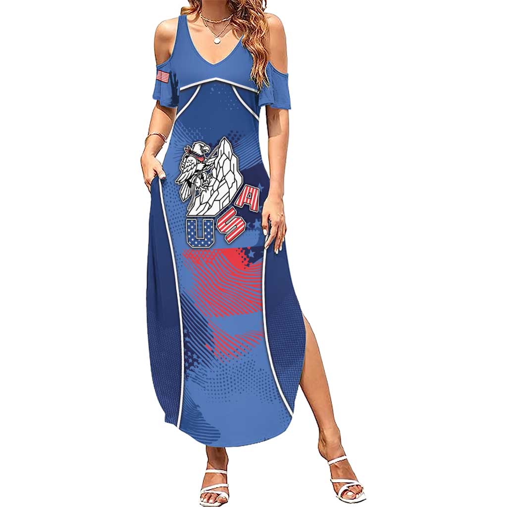 Custom USA Climbing Summer Maxi Dress American Eagle Climber Custom USA Climbing Summer Maxi Dress American Eagle Climber