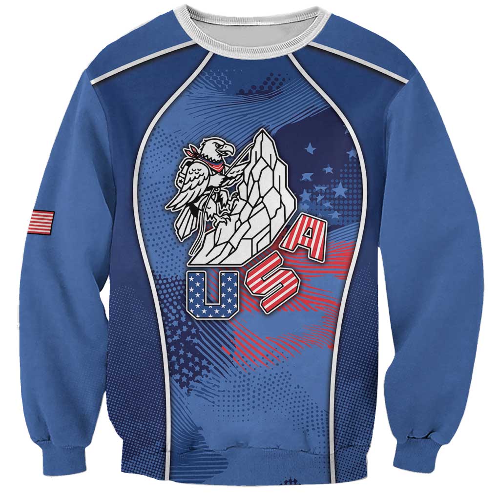 Custom USA Climbing Sweatshirt American Eagle Climber