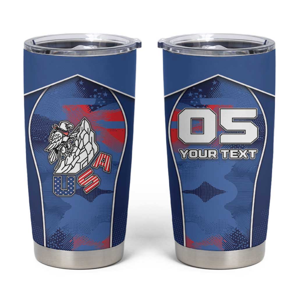 Custom USA Climbing Tumbler Cup American Eagle Climber