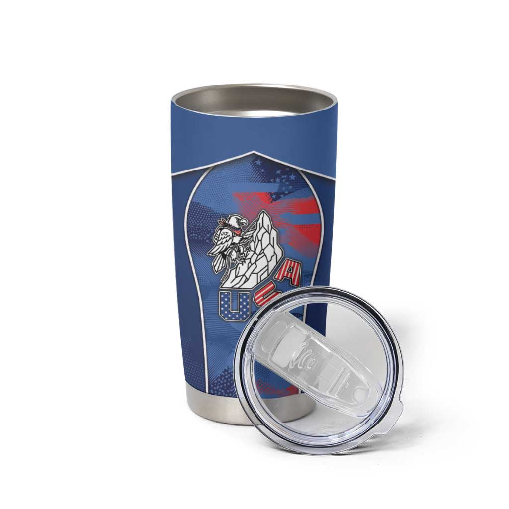 Custom USA Climbing Tumbler Cup American Eagle Climber