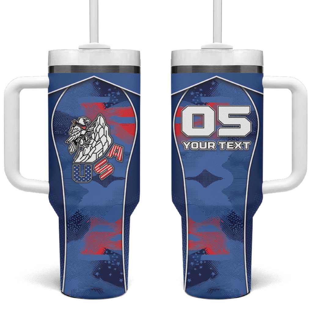 Custom USA Climbing Tumbler With Handle American Eagle Climber