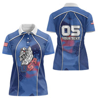 Custom USA Climbing Women Polo Shirt American Eagle Climber